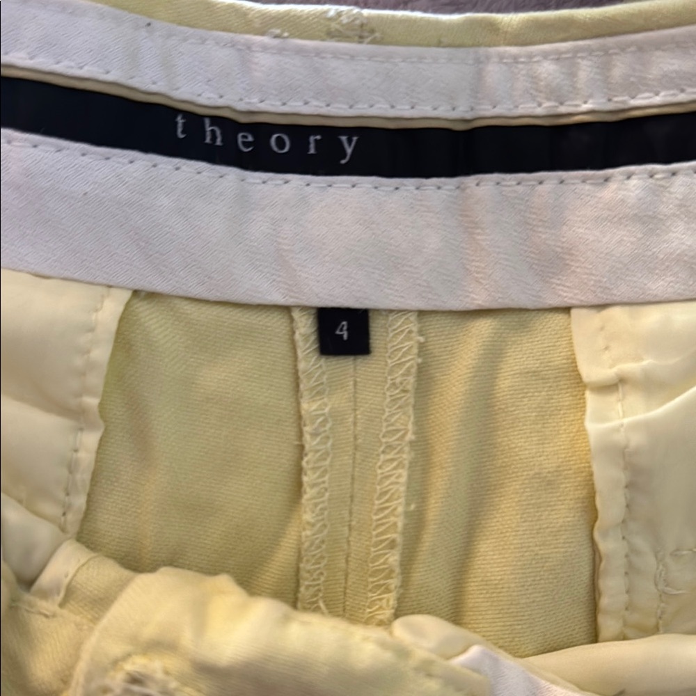 Theory Light Yellow Bermuda Shorts